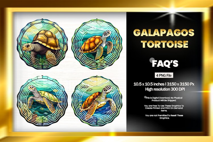 Galapagos Tortoise Wind Spinner Sublimation - 04 Variations example image 1