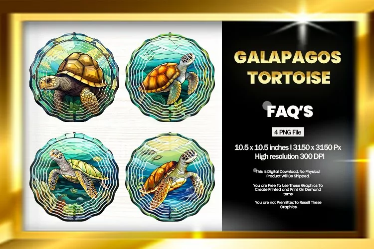 Galapagos Tortoise Wind Spinner Sublimation - 04 Variations