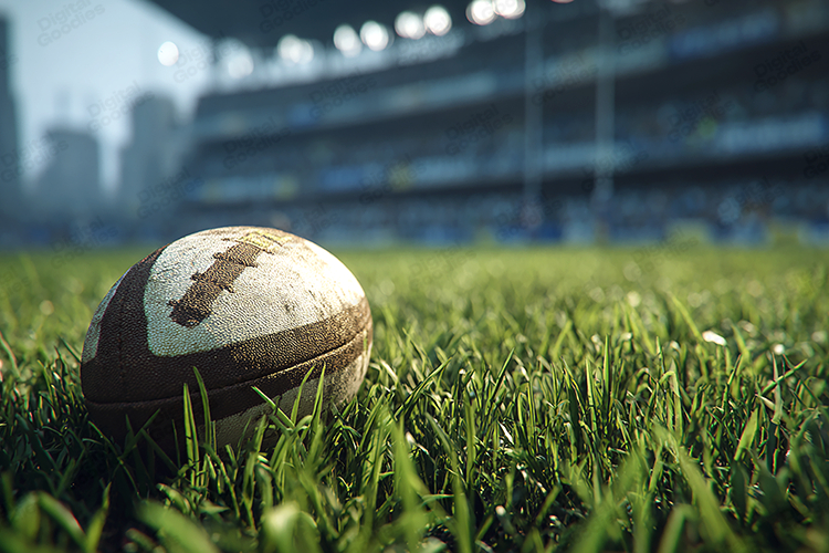 Football on Stadium Grass Field Sports Background JPG