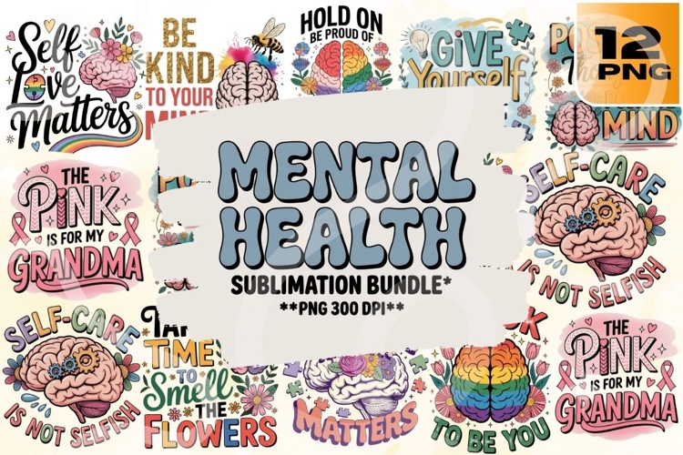 Mental Health PNG Sublimation Bundle 12