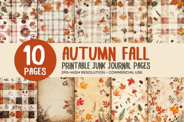 Rustic Autumn Junk Journal Pages