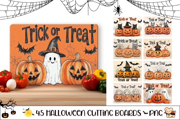 Cartoon Halloween Cutting Board Bundle, Halloween Bundle
