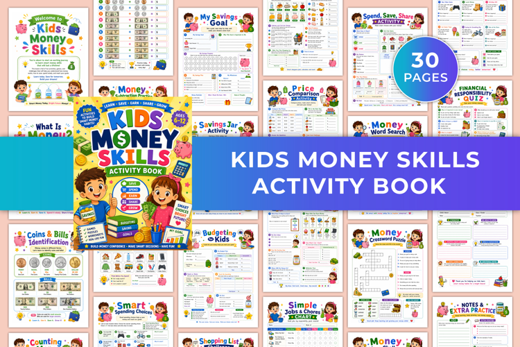 Kids Money Skills Activity Book | Fun Financial Literacy