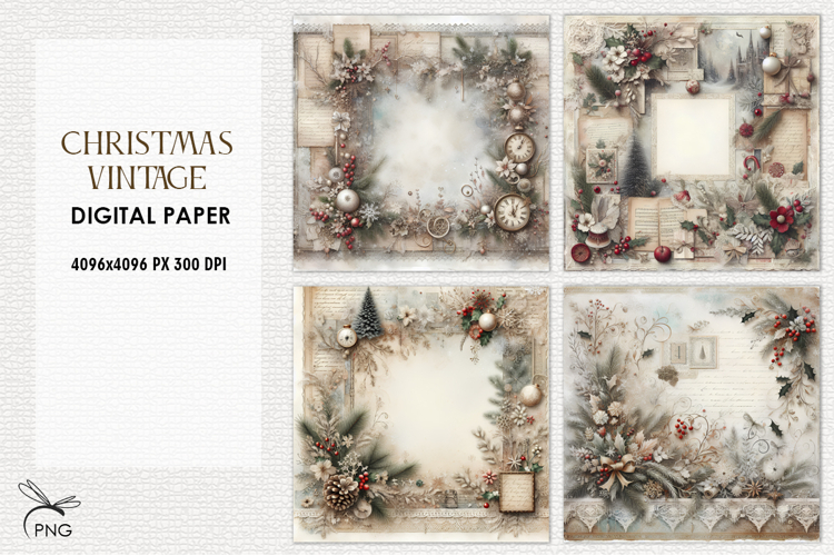 Christmas digital paper, background clipart