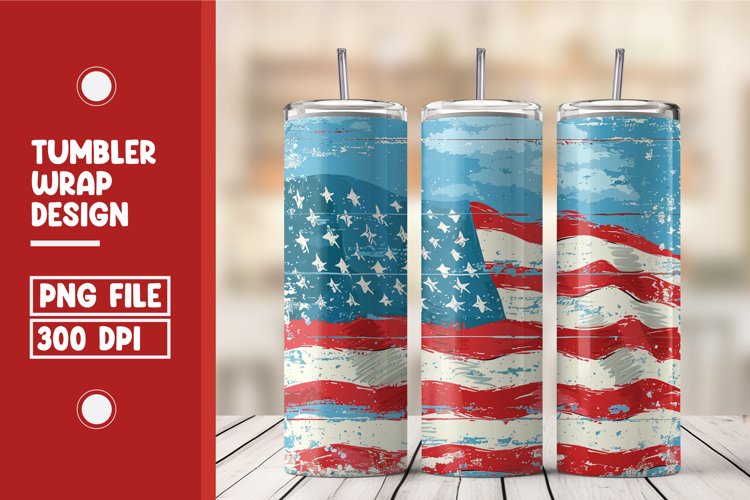 American Flag Tumbler Wrap Design