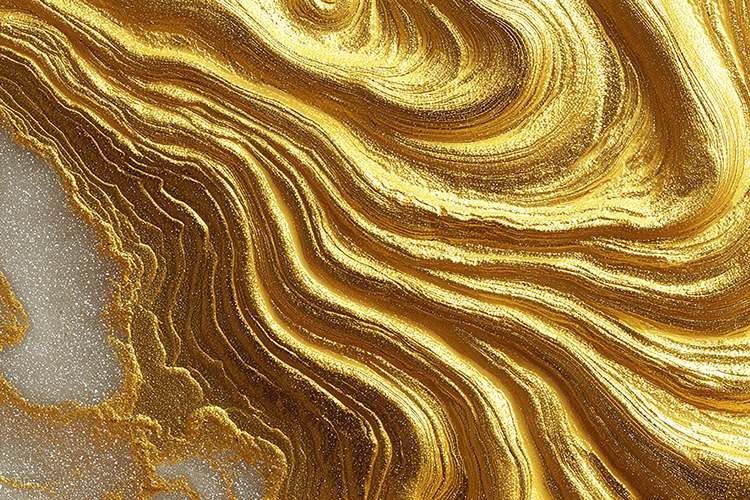 Swirling patterns and metallic textures