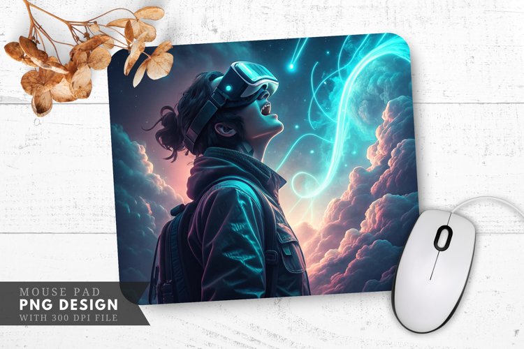 Virtual Reality Adventure Mouse Pad PNG Design example image 1