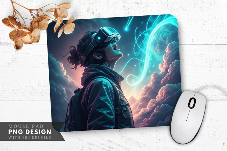 Virtual Reality Adventure Mouse Pad PNG Design