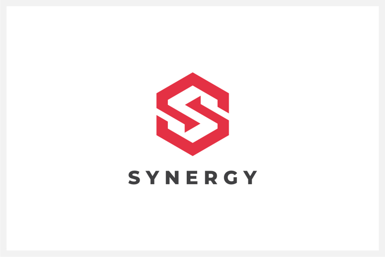 Synergy Letter S Hexagon Logo Design Vector Template