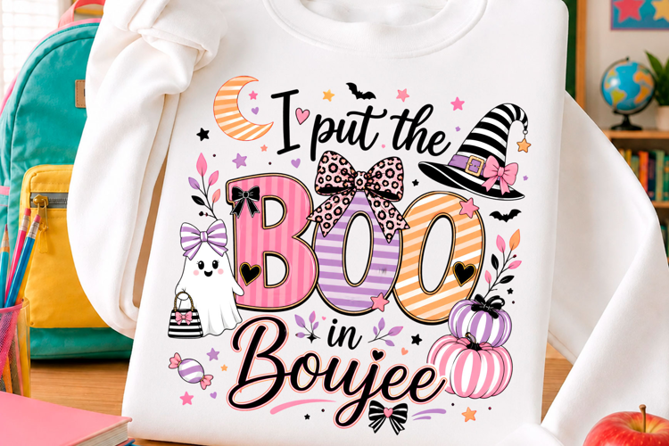 I Put the Boo in Boujee Halloween Ghost PNG