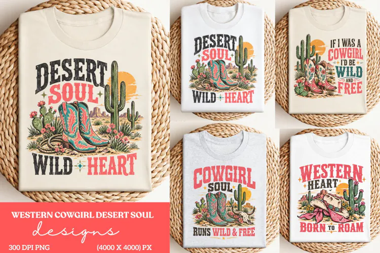 : Desert Soul Wild Heart Cowgirl PNG, Western Cowgirl Boots