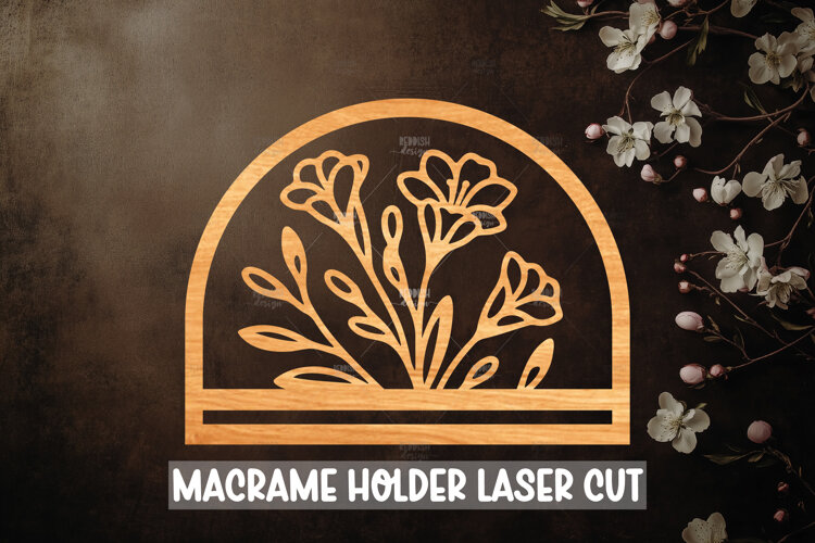 Macrame Holder Laser cut, Home decor Laser Cut example image 1