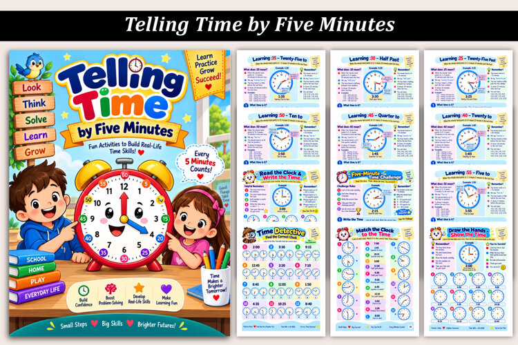 Telling Time by Five Minutes example image 1