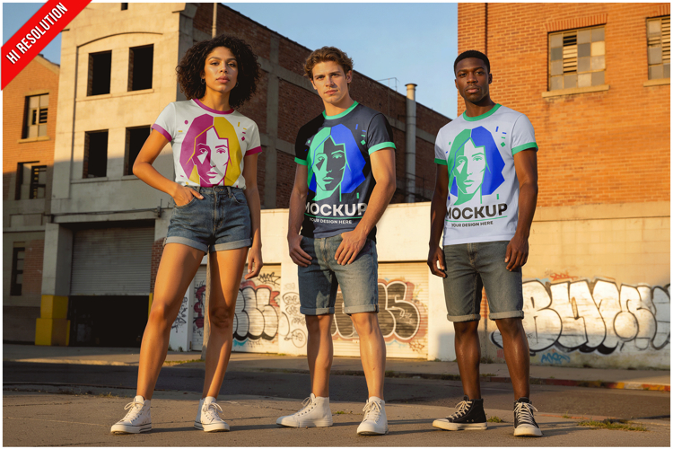 Models Wearing Crew Neck T Shirts Mo