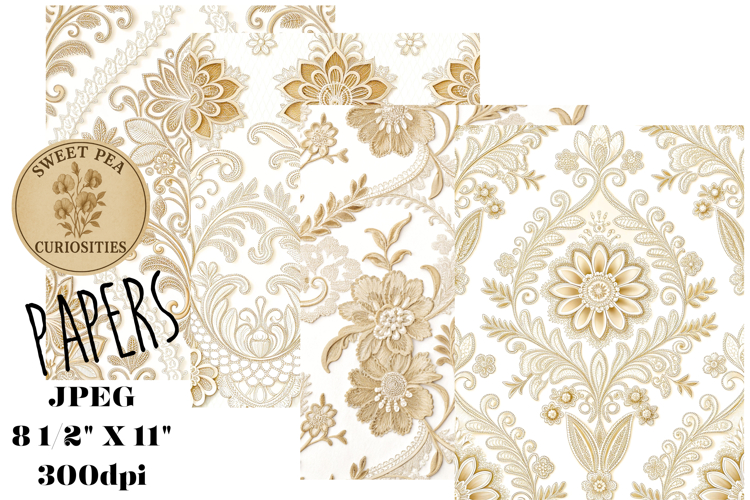 Shabby Chic, Flowers, Papers, Junk Journal