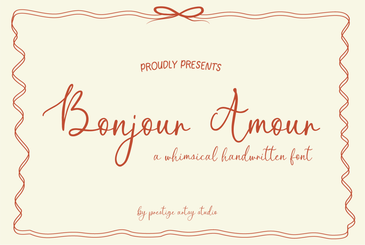 Whimsical Handwritten Style - Bonjour Amour