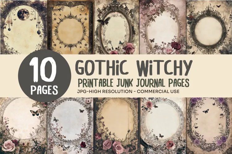 Rose Celestial Junk Journal Pages