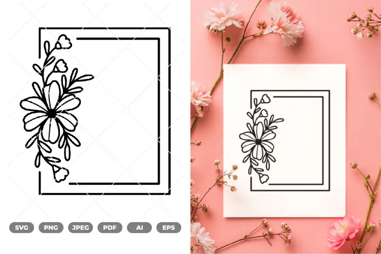 Floral Frame SVG & Clipart