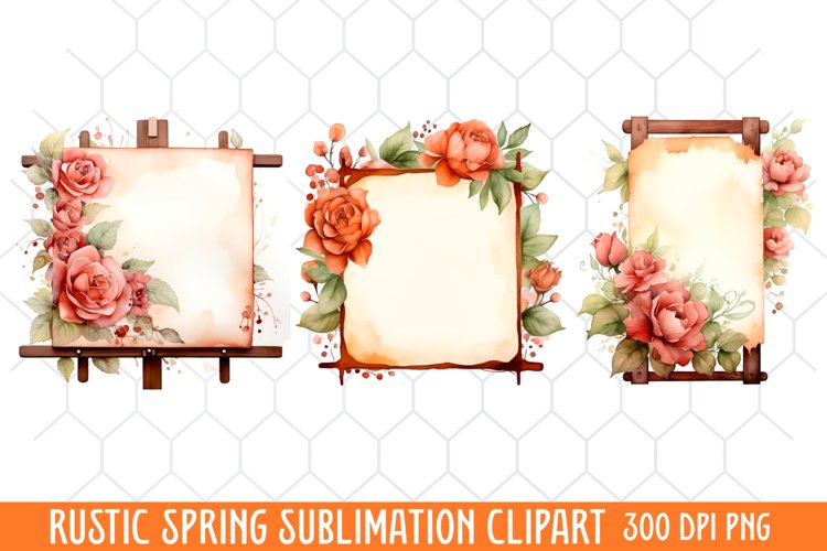 Rustic Spring Clipart, Vintage Spring Clipart