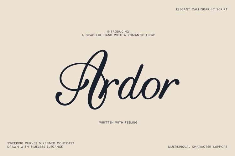 Ardor Elegant Calligraphy Script Font example image 1