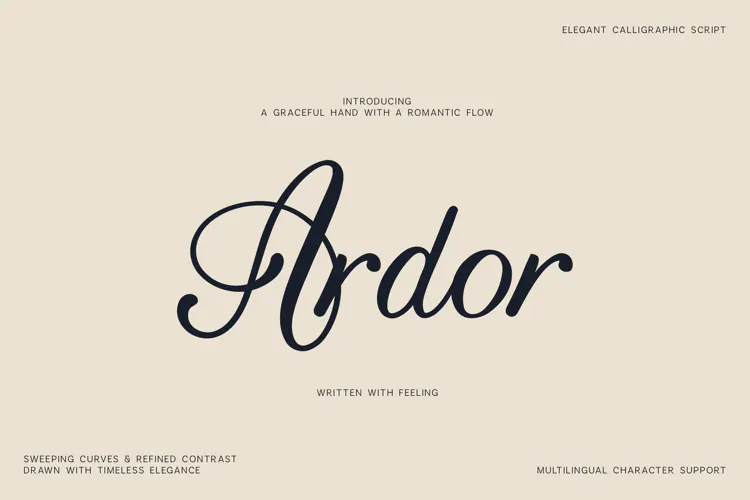 Ardor Elegant Calligraphy Script Font
