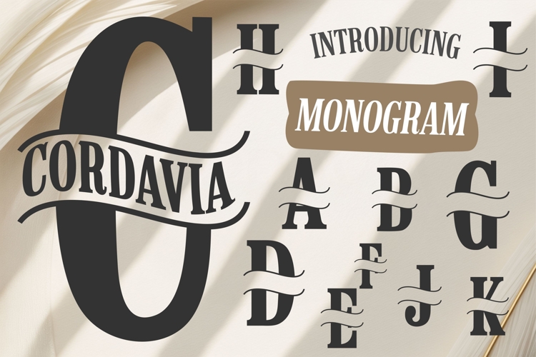 Cordavia Monogram Font Serif Monogram Letters