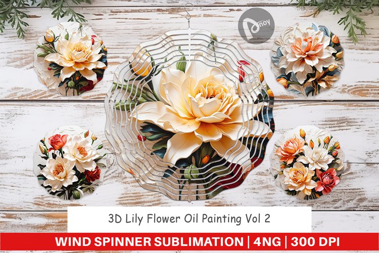 Wind Spinner 3D Lily Flower Painting