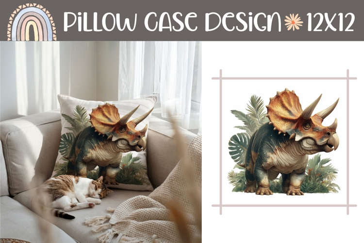 Dinosaur Pillow Design, Dino Pillow Sublimation Design