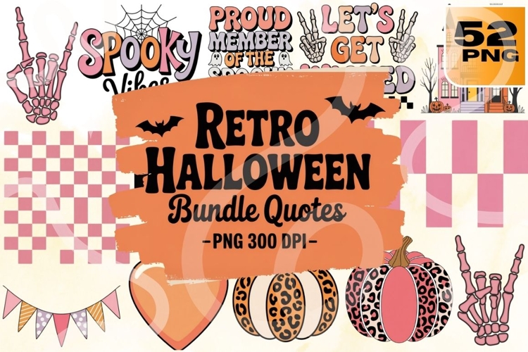 Retro Halloween PNG Quote Bundle 52