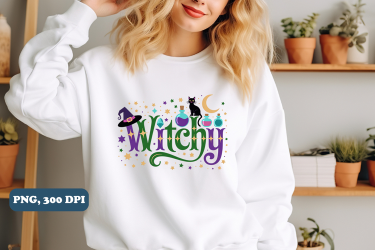 Whimsical Witchy Clipart PNG Design, Halloween PNG