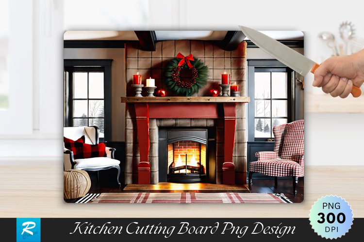 Farmhouse Mantelpiece with Burlap and Buffalo Cutting Board example image 1