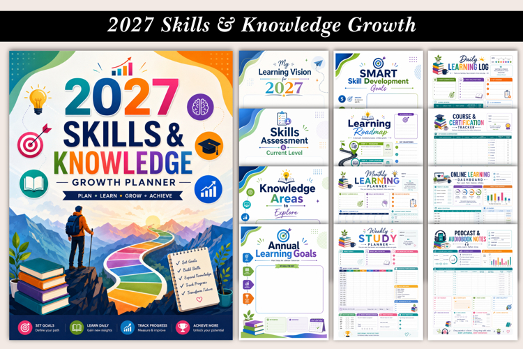 2027 Skills & Knowledge Growth Planner | Printable Learning