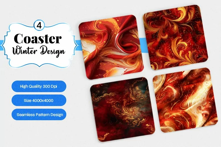 Square Coaster winter snow Sublimation
