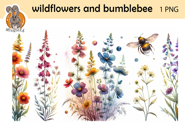 wildflowers, bumblebee