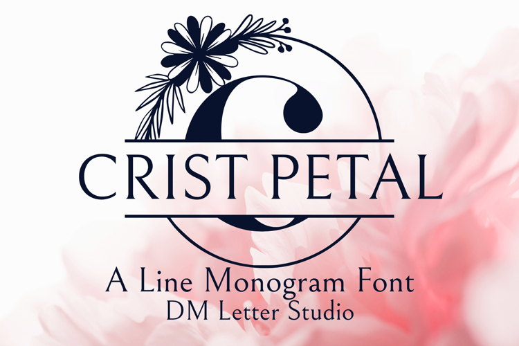 Crest Petal Split Monogram - Elegant Floral Split Monogram