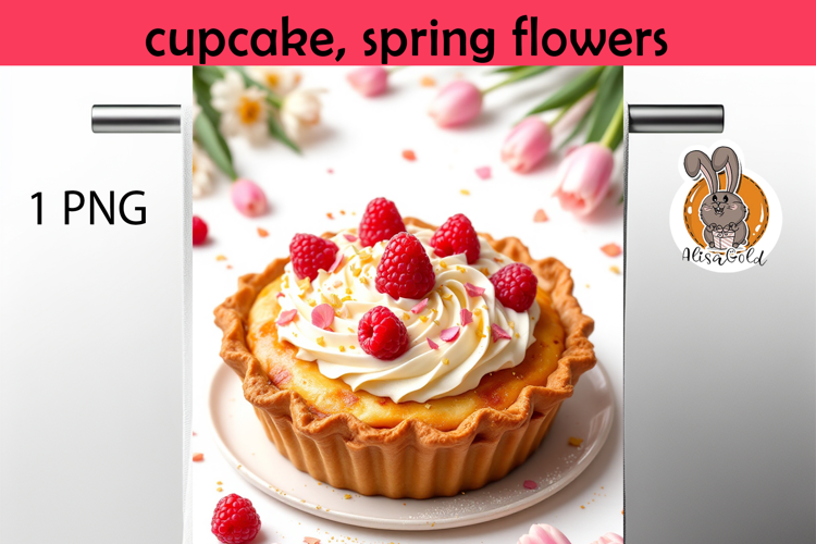 cupcake, spring flowers