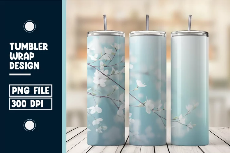 Flower Tumbler Wrap Design