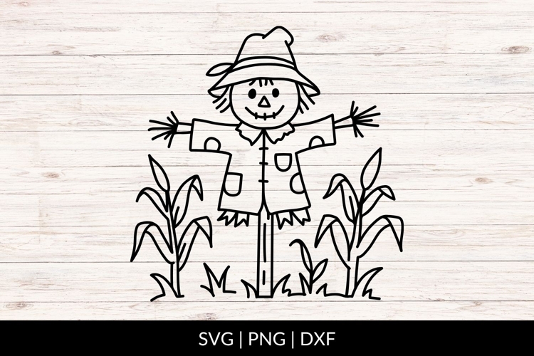 Hand Drawn Fall Scarecrow SVG
