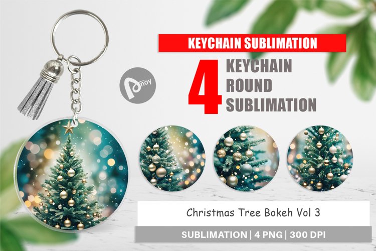 Keychain Christmas Tree Bokeh