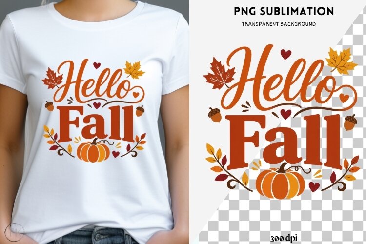 Fall phrase png design for T-shirts example image 1