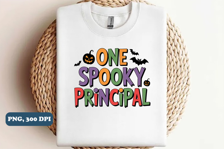 One spooky principal Halloween png sublimation design