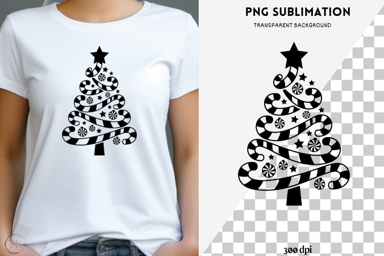 Christmas tree silhouette png design for T-shirts