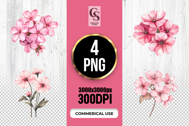 Pink flower clipart Image 6