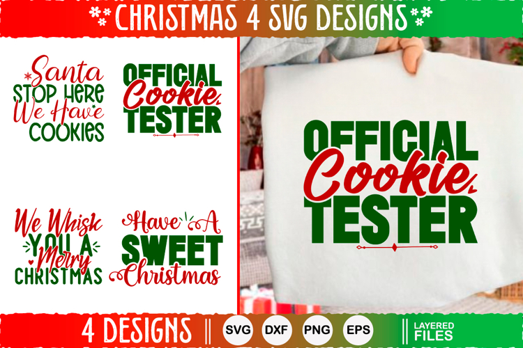 4 Christmas SVG Designs, Christmas SVG Cut file design