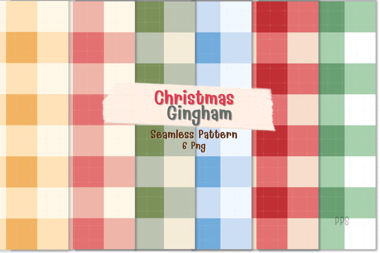 Christmas Gingham Pastel Color Seamless Pattern