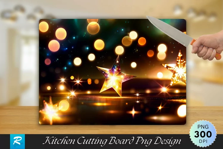 Star Lights Cutting Board Sublimation Design