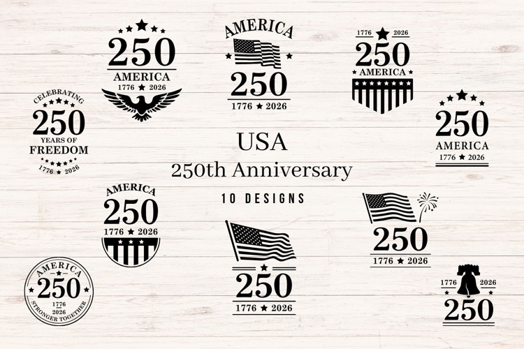 America 250 SVG Bundle 1776-2026 Patriotic Cut Files SVG DXF