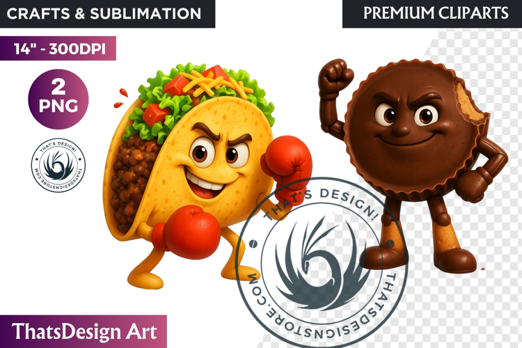 Fantasy Junk Food Characters RPG Clipart Sweets PNG Graphics