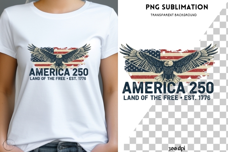 America 250 PNG | Patriotic Eagle Design | 4th of July Shirt