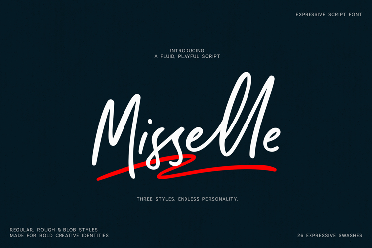 Misselle Expressive Script Font Trio